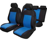 Saturn Universal Car Seat Covers Full Set Airbag Headrest Polyester Comfort Protection Black Blue