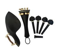 Complete Set Of Violin Parts Ebony Accessories 4/4 Size Chin Rest Tailpiece Nails Tuning Pegs(9)