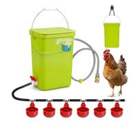 Complete Set Pipeline Automatic Chicken Waterer System, DIY Chicken Watering System with Poultry Water Cups, Chicken Waterer Feeder for Duck Quail, Removable & Washable