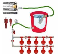 Complete Set Pipeline Automatic Poultry Waterer System, 1/2" PVC Pipe Accessories DIY Kit with 2 Hose, Chicken Water Cup, Duck Goose Waterer