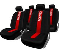 Complete Set SPC1011 Universal Red Car Seat Covers Front and Rear SP