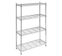 complete shopfitting New 4 Shelf Chrome Wire Shelving Unit New 6ft Tall Racking Heavy Duty Storage (14''x36'')
