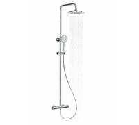Complete Shower Set with Mixer, Rainfall Shower Head, Handheld Shower Head with Hose, Adjustable Shower Rail, Square Rain Shower Head & Riser Rail Kit for Bathroom (Nimbus)