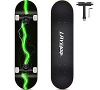 Complete skateboards, 8-layer maple board, double warped design, suitable for adults, beginners, boys, girls, children, teenagers，professional athletes-purple (Green)