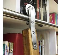 Complete Sliding Track Kit for Round Tube Bookshelves - Stainless Steel Sliding Ra for Home Loft & Office - Easy to Install Bookcase Hardware & Stylish Design