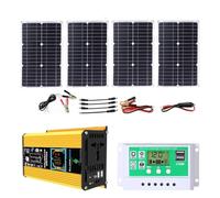Complete Solar Inverter Kit 6000W With 100W Panel & 50A Controller | Equipped with an intelligent LCD display and two USB charging ports(Yellow,12V-220V)