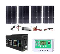 Complete Solar Inverter Kit 6000W With 100W Panel & 50A Controller | Equipped with an intelligent LCD display and two USB charging ports(Black,12V-220V)