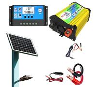 Complete Solar Panel Set - Charge Controller and 3000W Inverter | Solar Home Supply System with Two USB Fast Charge Ports | Sustainable Solution for Autonomous Energy