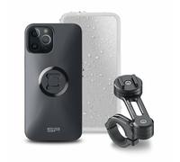 Complete SP-CONNECT Moto Bundle pack mounted on handlebars for iPhone 12 Pro Max