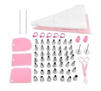 Complete Stainless Steel Piping Tips Set for Cake Decorating, Reusable & Disposable Pastry Bags with Couplers, Scrapers, Brush, Flower Nail, Baking Supplies Kit (Silver,85 PCS)