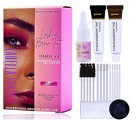 Complete Starter Eyelash & Eyebrow Tint Kit, Black and Brown Tint Colour included, 2 in 1 Lash & Brow Color Kit Lash Kit with Tools Long Lasting Effect Up to 6 weeks, Natural,Safe & Easy to use.