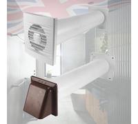 Complete Styl Wall Ventilation Kit With Timer/humidistat Fan And Exterior Vent Brown