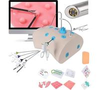 Complete Suture Practice Kit, Laparoscopic Trainer Box Simulator, Laparoscopic Simulator Endo Trainer Kit, with 10 Training Modules 4 Surgical Instruments, for Doctor Medical Teaching