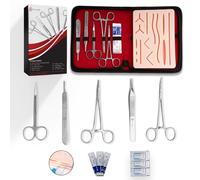 Complete Suture Practice Kit - Silicone Training Pad with Instruments and Carry Case