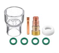 Complete TIG Torch Kit for WP17 WP18 WP26 Torches Compatible with #12 For Stubby Gas Lens Featuring 3.2mm Aperture Glass and Insulator