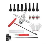 Complete Tire Valve Replacement Tool Kit with Push Rod and T Hook for Fast and Accurate Tire Valve Stem Core Change on Various Vehicles