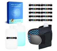 Complete Urine Test Kit - 3.5 oz Translucent Smaller Bottle, Hidden Non-Falling Leg Strap, High Elasticity, Urine Test Thermometer Label and Bag