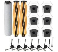 Complete Vacuum Cleaner Replacement Kit for Mova Z60 Ultra Robot Vacuum Cleaner Featuring 2 Rubber Main Brushes 6 Dust Bags 6 Side Brushes 1 Rolling Mop and 2 Cleaning Tools