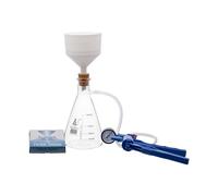 Complete Vacuum Filtration Kit - Includes 500mL Filtering Flask, Hand Vacuum Pump, Buchner Funnel, Filter Papers, Rubber Tubing & Stopper - Eisco Labs