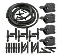 Complete Windshield Washer Nozzle Repair Kit with Hose & Connectors, 24-Piece Universal Car Truck SUV Replacement Set, Including T/Y/Straight Nozzles and 2M Hose for DIY Fix