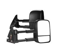 Complete Wing Mirrors For Toyota For Land For Cruiser For Prado 120 2002+ Extendable Towing Mirrors Manual Folding Turn Signal Light(Black)