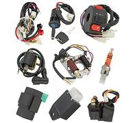 Complete Wiring Harness Kit, ATV Wire Harness for 50cc 70cc 110cc 125cc Scooter Moped Chinese 4 Wheeler Parts with Electrics Stator Coil CDI Solenoid Relay - 110cc Wiring Harness by BOOTOP