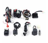Complete Wiring Harness Kit for ATV QUAD 150-250 300CC ATV Harness CDI Spark Plug Ignition Coil With Lead Magnetic Relay Rectifier (Voltage Regulator) Ignition Switch (2 Key, Waterproof) Atv Switch