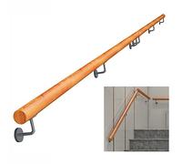 Complete Wood Stair Railing Kit12ft Nonslip Indoor/Outdoor Grab Bar for Wall & Banister Safe Support for Steps & Stairs Easy Installation