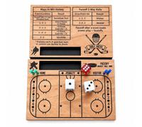 Complete Wooden Hockey Game | Portable, Interactive, Tabletop Hockey Game with scoreboard, for Desk, Kids