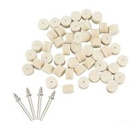 Complete Wool Felt Polishing Set 50pcs Buffing Wheels (13mm) and 4 Mandrels for Rotary Tool Applications