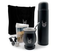 Complete Yerba Mate Kit - Includes Mate Cup, Straw (Bombilla), 750ml Thermos, Bag and two gifts (Container Yerbero and Immersion Water Heater)