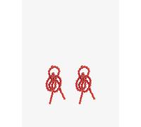 Completedworks Womens Completedworks What A Tangled Web We Weave Sterling-Silver and Agate Drop Earrings Red