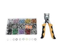 Completely Set of 200 11mm Metal Fasteners with Plier for Apparel Accessories and Repairs Closures Hollow Snap Fasteners