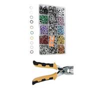 Completely Set of 200 11mm Metal Fasteners with Plier for Apparel Accessories and Repairs Closures Hollow Fasteners
