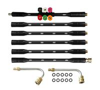 Completes Pressure Washer Extension Wand Set 9pcs with Curved Rod and 6 Nozzle Tip for Undercarriage and Gutter Cleaning Pressure Washer Extension Wand