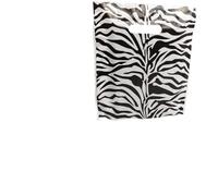 CompleteShopfittings 100xNEW STRONG PLASTIC CARRIER BAGS ZEBRA LEOPARD TIGER UNION JACK DIE CUT HANDLE (ZEBRA PAINT)