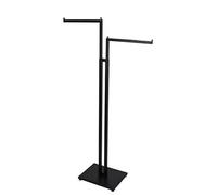 CompleteShopfittings Black Heavy Duty 2 Way Straight Arm Heavy Duty Clothes Garment Rail