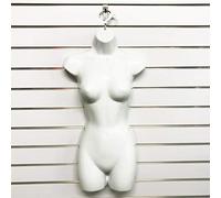 CompleteShopfittings Female Hanging Full Body Mannequin Form Top Quality Torso Display Bust (1, WHITE GLOSS)