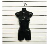 CompleteShopfittings Female Hanging Full Body Mannequin Form Top Quality Torso Display Bust (3, BLACK GLOSS)
