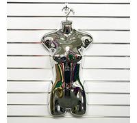 CompleteShopfittings FEMALE MATT AND GLOSS HANGING PLASTIC BODY FORM MANNEQUIN TORSO BUST DISPLAY (Chrome)