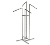 CompleteShopfittings Heavy Duty Chrome 4 Sloping Arms Clothes Rail Display Stand