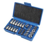Completing 34Piece 3/8'' Drives Socket and Bit Kits Male/Female with Storage Box for Home Repairs and Professional Use Multipurpose Tool Set