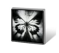 Complex Butterfly Pattern Black White Abstract Unisex Brooches & Pins Square Lightweight Lapel Badge Jewelry for Clothing Shawl Hat