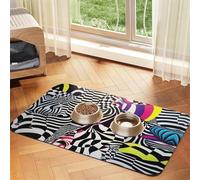 Complex Psychedelic patterns1 Pet Feeding Mat Dog Cat Eating Food Absorbent Leather Tablecloth for and Water Bowl Waterproof No Stains Quick Dry Non-Slip 23.62 * 15.75IN