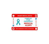 Complex PTSD Medical Alert Card, Emergency Information Card with Awareness Ribbon