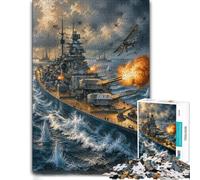 Complex Wood Puzzle, Adults, Battleship Ocean Naval Battle, 1000 Pieces | For puzzle fans: Jigsaw Puzzle Gift - border-first or section-first building options on weekends.