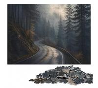 Complex Wood Puzzle, Adults, Foggy Road in Forest, 1000 Pieces | Adult Puzzle: New Year puzzle activity, screen-free home activity.