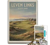 Complex Wood Puzzle, Adults, Leven Links Golf Course Poster, 1000 Pieces