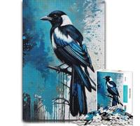 Complex Wood Puzzle, Adults, Magpie Bird Abstract, 1000 Pieces | New Year gift for puzzle lovers: screen-free home activity at home.