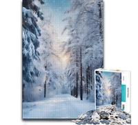 Complex Wood Puzzle, Adults, Road in The Snowy Forest, 1000 Pieces | For adults: Adult Puzzle - easy-to-see colour differences for piece grouping alone or together.